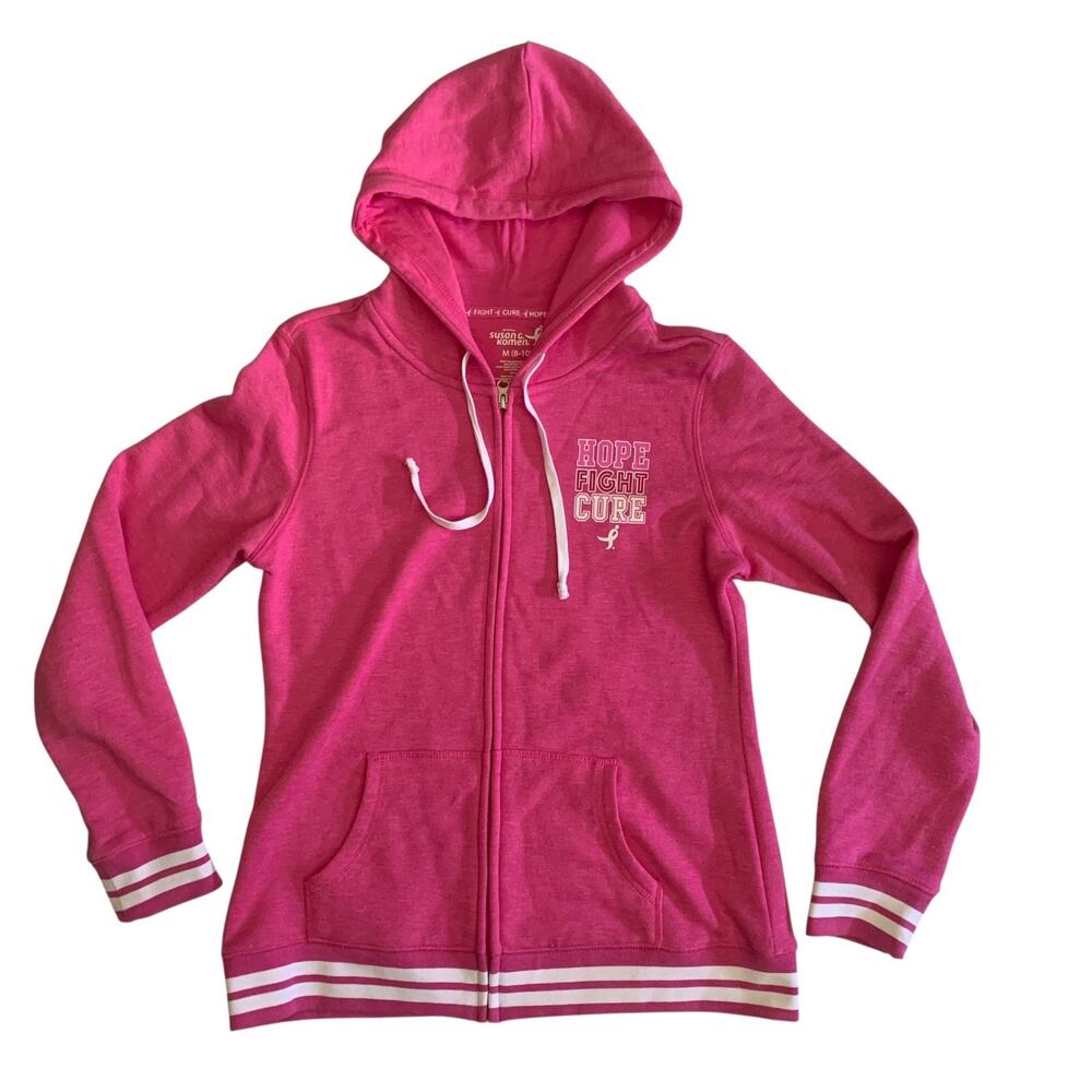 Susan G. Komen Youth Kids Girls Size M( 8-10) Hope Fight Cure Hooded Sweater